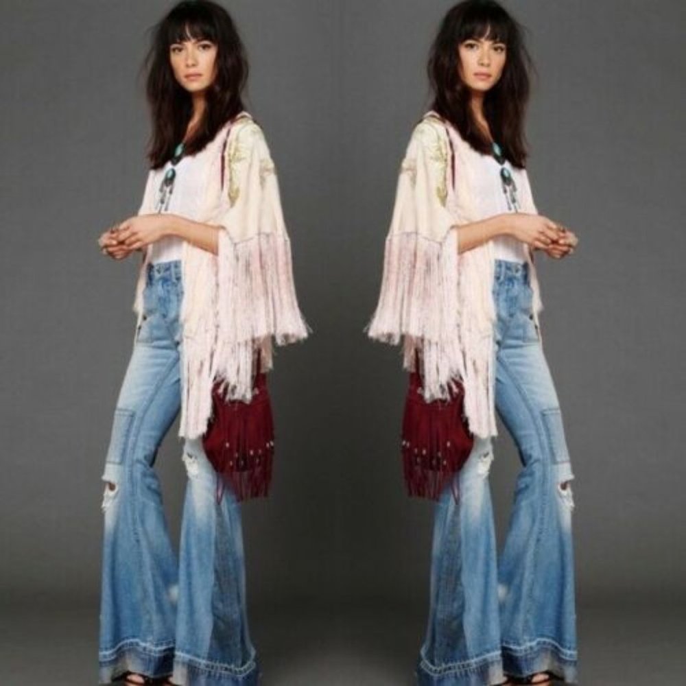 Free People Super Festy Patchwork Denim Jeans - Picture 3 of 5